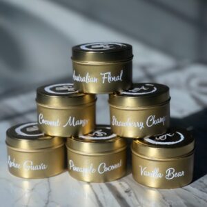 gold tin candles
